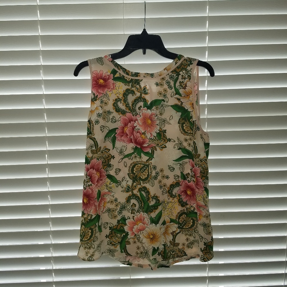Loft floral sleeveless top NWOT